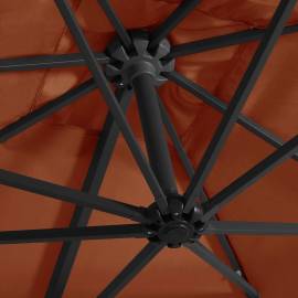 Umbrelă suspendată cu led-uri, cărămiziu, 250x250 cm, 2 image