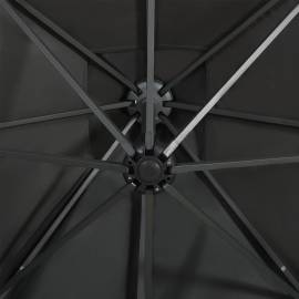 Umbrelă suspendată cu stâlp și led-uri, antracit, 250 cm, 2 image