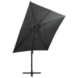 Umbrelă suspendată cu stâlp și led-uri, antracit, 250 cm, 4 image