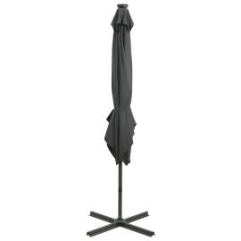 Umbrelă suspendată cu stâlp și led-uri, antracit, 250 cm, 7 image