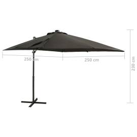 Umbrelă suspendată cu stâlp și led-uri, antracit, 250 cm, 11 image