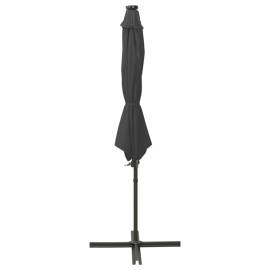 Umbrelă suspendată cu stâlp și led-uri, antracit, 300 cm, 3 image