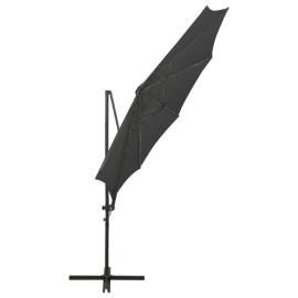Umbrelă suspendată cu stâlp și led-uri, antracit, 300 cm, 8 image