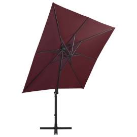 Umbrelă suspendată cu stâlp și led-uri, roșu bordo, 250 cm, 5 image