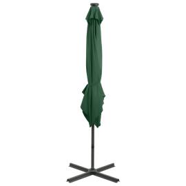 Umbrelă suspendată cu stâlp și led-uri, verde, 250 cm, 8 image