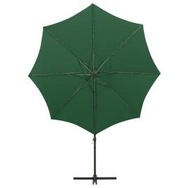 Umbrelă suspendată cu stâlp și led-uri, verde, 300 cm, 7 image