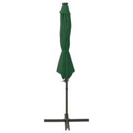 Umbrelă suspendată cu stâlp și led-uri, verde, 300 cm, 3 image