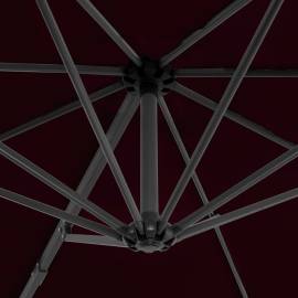 Umbrelă suspendată cu stâlp din aluminiu, roșu, 300 cm, 2 image