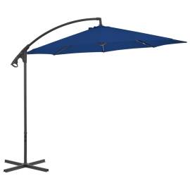 Umbrelă suspendată cu stâlp din oțel, albastru azuriu, 300 cm, 3 image