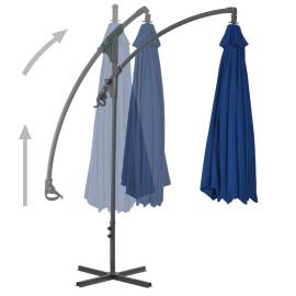 Umbrelă suspendată cu stâlp din oțel, azuriu, 250 x 250 cm, 3 image