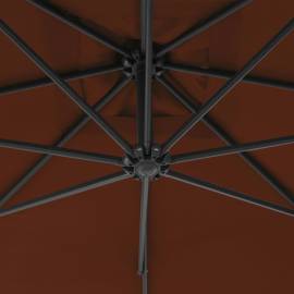 Umbrelă suspendată cu stâlp din oțel, cărămiziu, 300 cm, 2 image