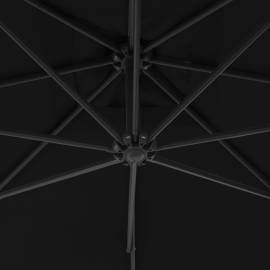 Umbrelă suspendată cu stâlp din oțel, negru, 250 x 250 cm, 2 image