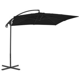 Umbrelă suspendată cu stâlp din oțel, negru, 250 x 250 cm, 4 image