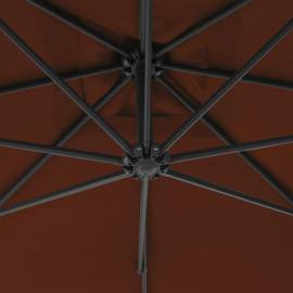 Umbrelă suspendată cu stâlp din oțel, teracota, 250 x 250 cm, 2 image