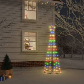 Brad de crăciun conic, 108 led-uri, multicolor, 70x180 cm