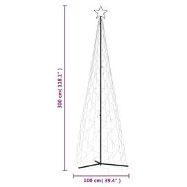 Brad de crăciun conic, 500 led-uri, alb rece, 100x300 cm, 9 image