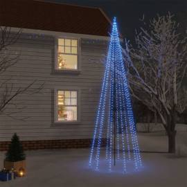 Brad de crăciun cu țăruș, 732 led-uri, albastru, 500 cm