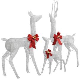 Decorațiune de crăciun familie de reni 201 led-uri alb/argintiu, 3 image