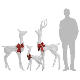 Decorațiune de crăciun familie de reni 201 led-uri alb/argintiu, 6 image