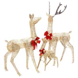 Decorațiune de crăciun familie reni, 201 led-uri, auriu, 4 image