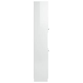 Dulap de baie, alb extralucios, 32x34x188,5 cm, lemn compozit, 9 image