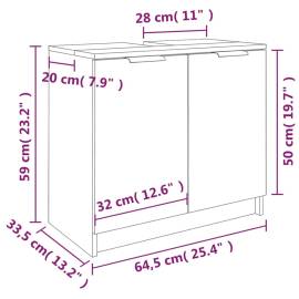 Dulap de baie, alb extralucios, 64,5x33,5x59 cm, lemn compozit, 10 image