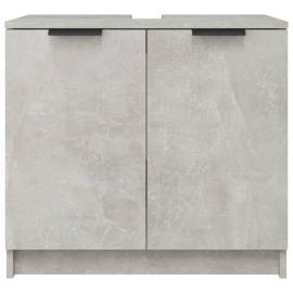 Dulap de baie, gri beton, 64,5x33,5x59 cm, lemn compozit, 7 image