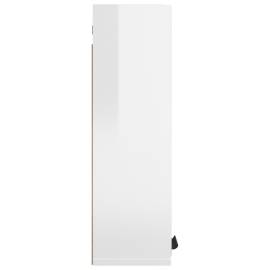 Dulap de baie cu oglindă, alb extralucios, 64x20x67 cm, 7 image