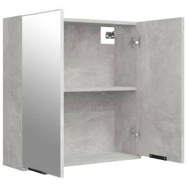 Dulap de baie cu oglindă, gri beton, 64x20x67 cm, 9 image