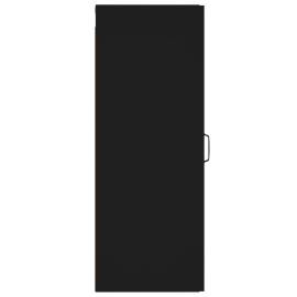 Dulap de perete suspendat, negru, 34,5x34x90 cm, lemn compozit, 8 image