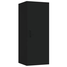 Dulap de perete suspendat, negru, 34,5x34x90 cm, lemn compozit, 2 image