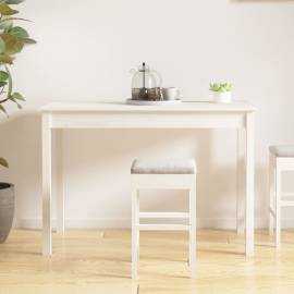 Masă de sufragerie, alb, 110x55x75 cm, lemn masiv de pin, 5 image