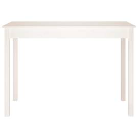 Masă de sufragerie, alb, 110x55x75 cm, lemn masiv de pin, 3 image
