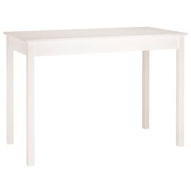 Masă de sufragerie, alb, 110x55x75 cm, lemn masiv de pin, 2 image