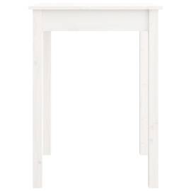 Masă de sufragerie, alb, 55x55x75 cm, lemn masiv de pin, 3 image
