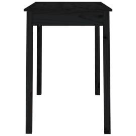 Masă de sufragerie, negru, 110x55x75 cm, lemn masiv de pin, 4 image