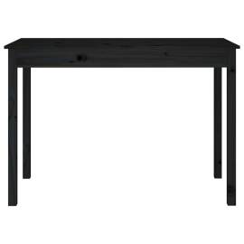 Masă de sufragerie, negru, 110x55x75 cm, lemn masiv de pin, 3 image