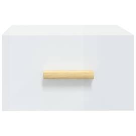 Noptiere de perete, 2 buc., alb extralucios, 35x35x20 cm, 5 image