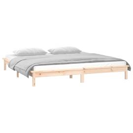 Cadru de pat cu led, 120x200 cm, lemn masiv, 5 image