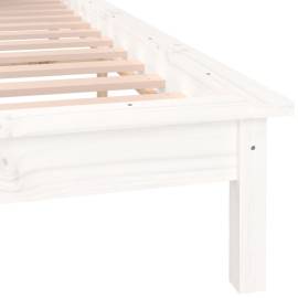 Cadru de pat cu led, alb, 120x200 cm, lemn masiv, 9 image