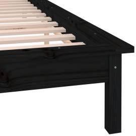 Cadru de pat cu led, negru, 120x200 cm, lemn masiv, 9 image