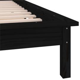 Cadru de pat cu led, negru, 90x200 cm, lemn masiv, 9 image