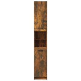 Dulap de baie, stejar fumuriu, 32x34x188,5 cm, lemn prelucrat, 7 image