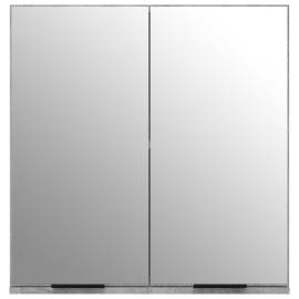 Dulap de baie cu oglindă, gri sonoma, 64x20x67 cm, 6 image