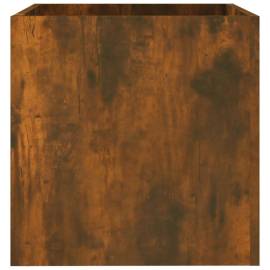 Jardinieră cutie, stejar fumuriu, 40x40x40 cm, lemn compozit, 5 image