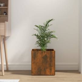 Jardinieră cutie, stejar fumuriu, 40x40x40 cm, lemn compozit, 3 image
