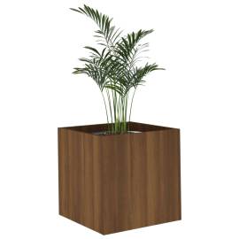 Jardinieră cutie, stejar maro, 40x40x40 cm, lemn compozit