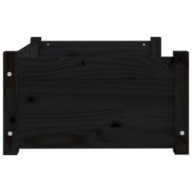 Pat pentru câini, negru, 65,5x50,5x28 cm, lemn masiv de pin, 6 image