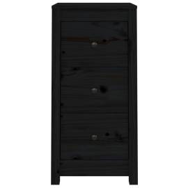 Servante, 2 buc., negru, 40x35x80 cm, lemn masiv de pin, 5 image