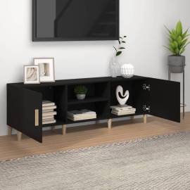 Comodă tv, negru, 150x30x50 cm, lemn compozit, 3 image